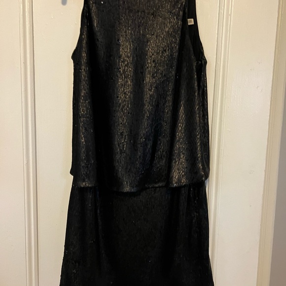 Halston Heritage Black Sequin Mini-Dress - Picture 5 of 6